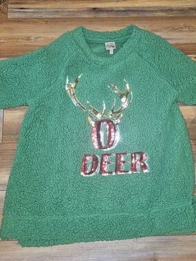 Sherpa 'O DEER' Sequin Pullover